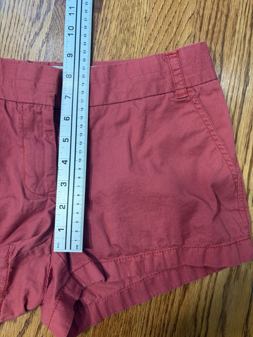 J. Crew Red 100% Cotton Broken-in 3" Chino Shorts sz 4 - Picture 8 of 9